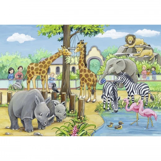 Ravensburger Welcome to the Zoo - 2x24pc Jigsaw Puzzle - رافينسبرغر - Image 2