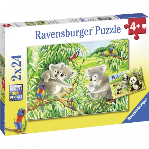 Ravensburger Sweet Koalas and Pandas Puzzle 2x24pc Ravensburger Sweet Koalas and Pandas Puzzle 2x24pc