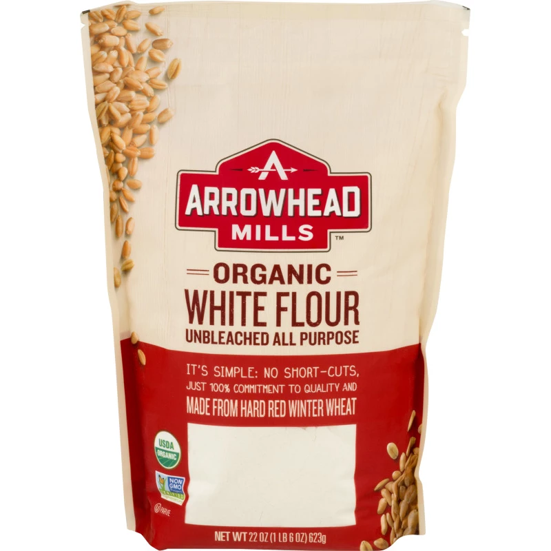 Arrowhead Mills - طحين أبيض عضوي غير مبيض 623 جم - أرو هيد ميلز