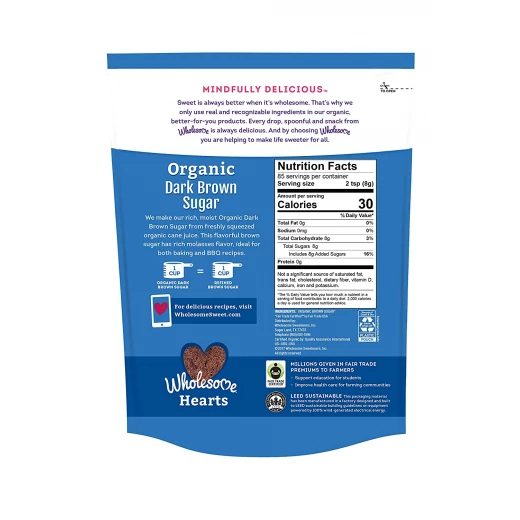 Wholesome Organic Dark Brown Sugar, Fair Trade, Non GMO & Gluten Free 680g - هول سم - Image 4