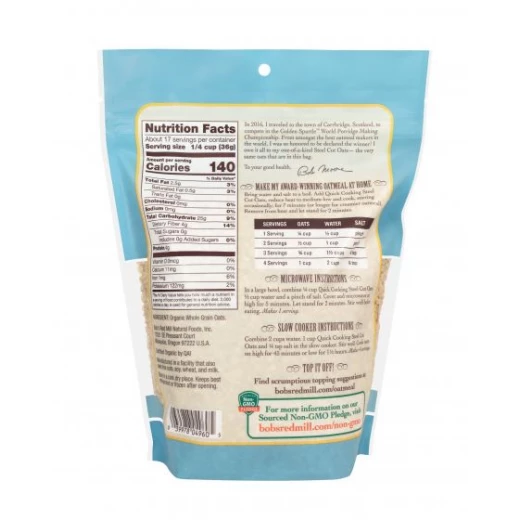 Bob's Red Mill Organic Quick Cooking Steel Cut Oats 624g - Bob's Red Mill - Image 2