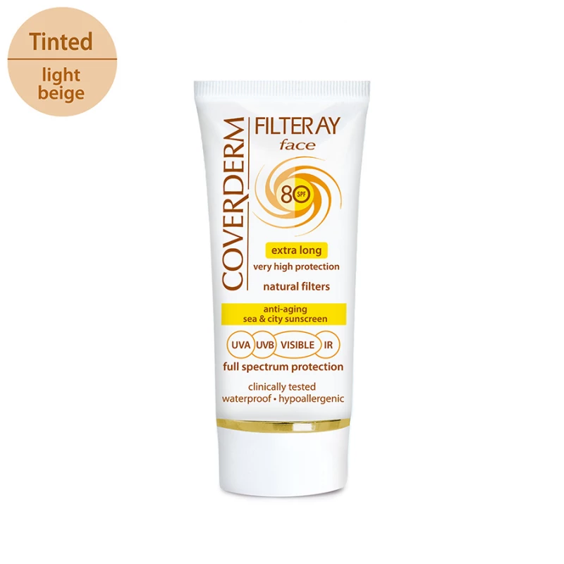 COVERDERM Filteray Face Tinted Light Beige SPF80 50ml - كفرديرم