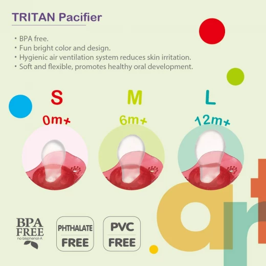 Farlin Tritan Pacifier -g- 0m+, Red - فارلين - Image 4