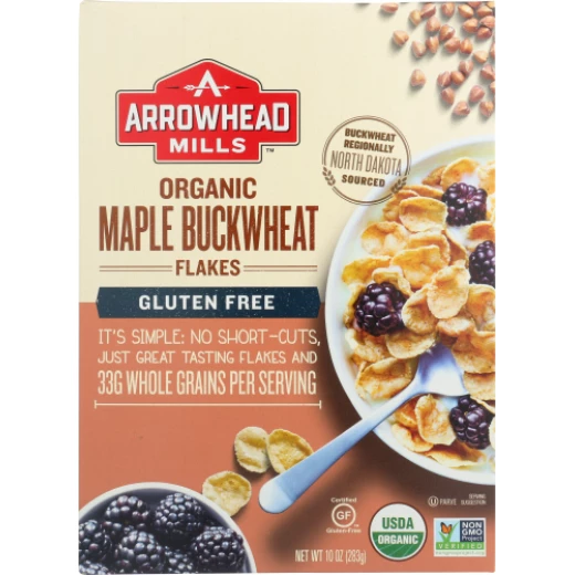 Arrowhead Mills, رقائق الحنطة السوداء القيقب العضوية، خالية من الغلوتين، 283 جم Arrowhead Mills, رقائق الحنطة السوداء القيقب العضوية، خالية من الغلوتين، 283 جم