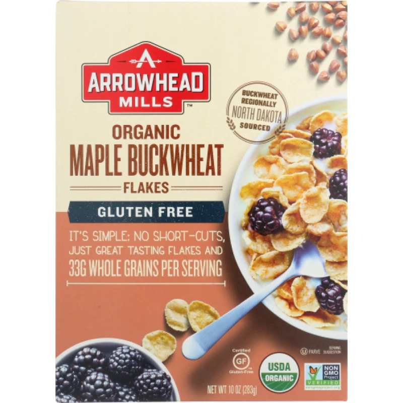 Arrowhead Mills, رقائق الحنطة السوداء القيقب العضوية، خالية من الغلوتين، 283 جم - أرو هيد ميلز