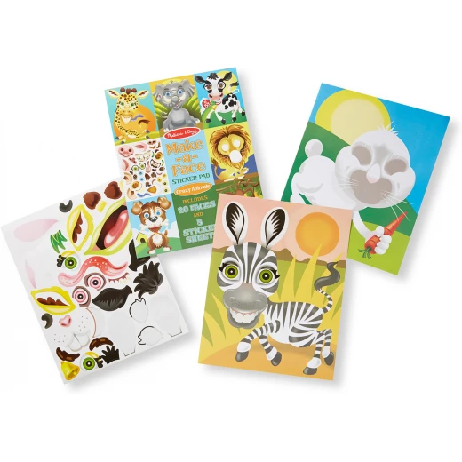 Melissa & Doug Make-a-Face Sticker Pad - Crazy Animals - ميليسا اند دوج - Image 2