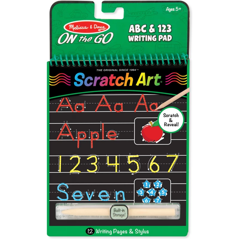Melissa & Doug Abc & 123 Color-Reveal Scratch Art Pad - Melissa &amp; Doug