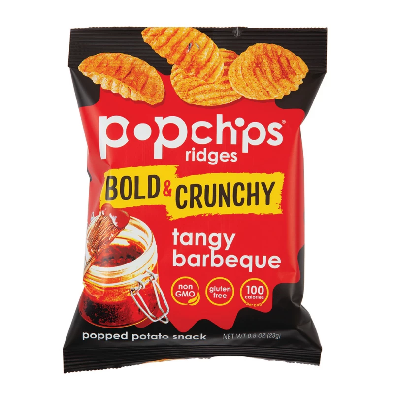 Pop Chips Gluten Free Chips Ridges Tangy Barbeque 23g - بوب شيبس