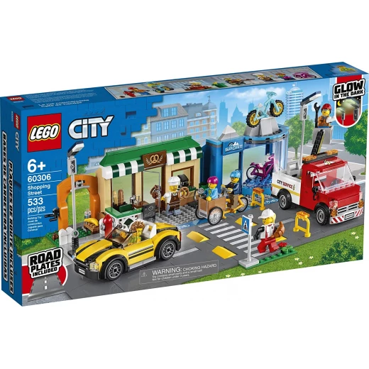 Lego City Shopping Street 60306 Building Kit; Cool Building Toy for Kids