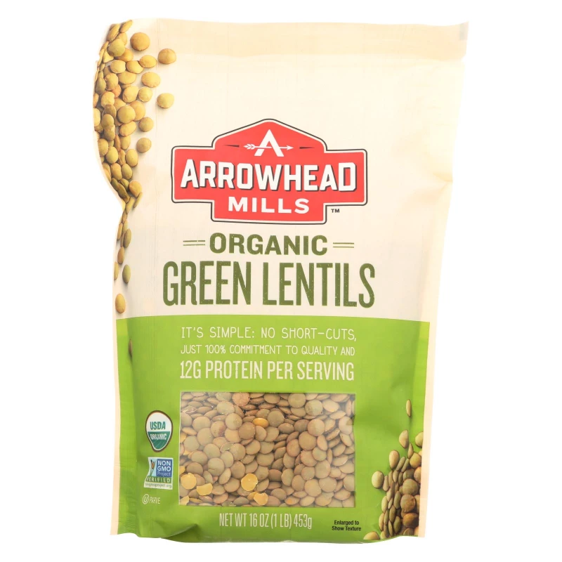 Arrowhead Mills عدس أخضر عضوي 453 جرام - أرو هيد ميلز