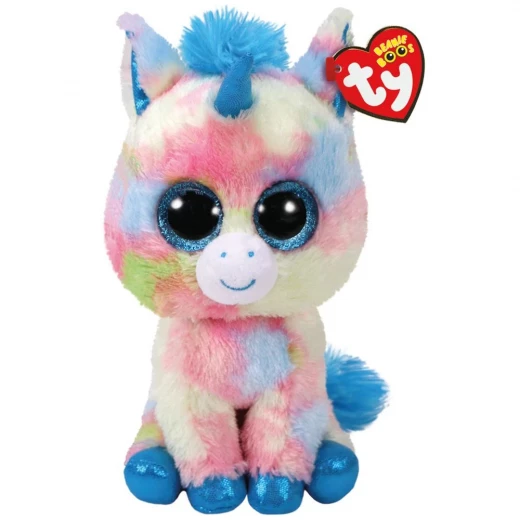 Ty Blitz Unicorn with Glitter Eyes, Plush Beanie Boo Plush Soft Toy – Blue/Multicoloured 42 cm Ty Blitz Unicorn with Glitter Eyes, Plush Beanie Boo Plush Soft Toy – Blue/Multicoloured 42 cm