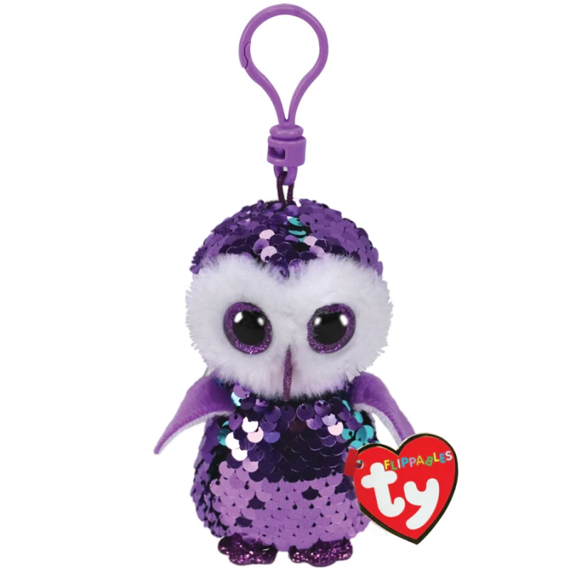 Ty Boos Flippable Owl Moonlight Purple Clip - Ty