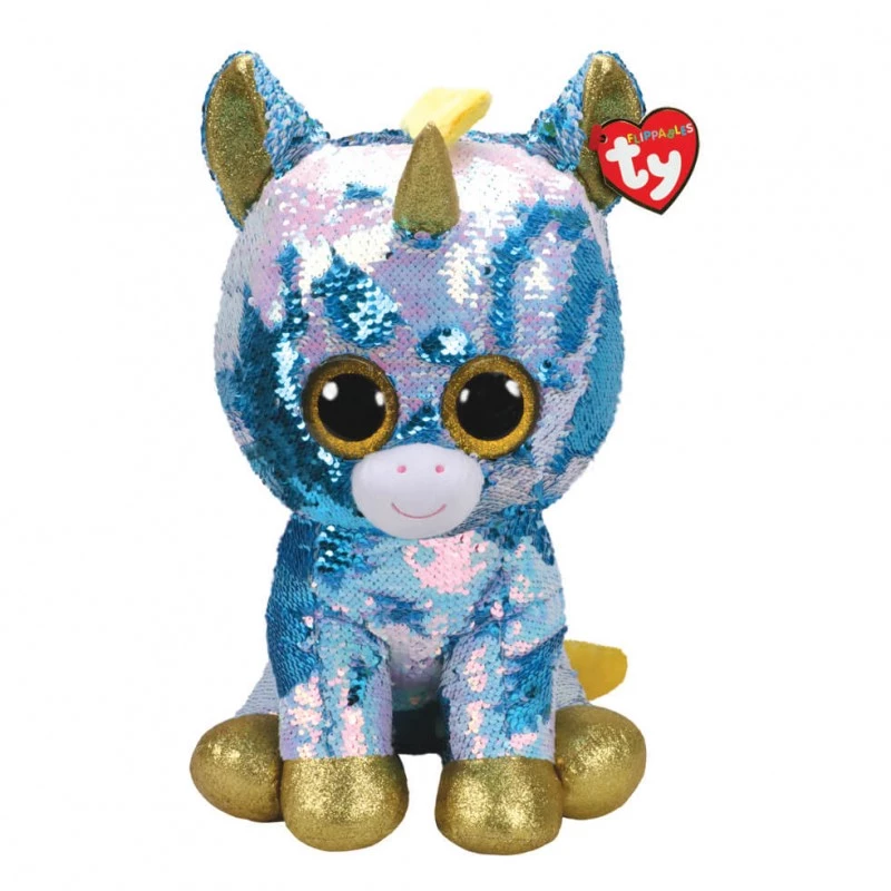Ty Dazzle Blue Sequin Unicorn - Large - Ty
