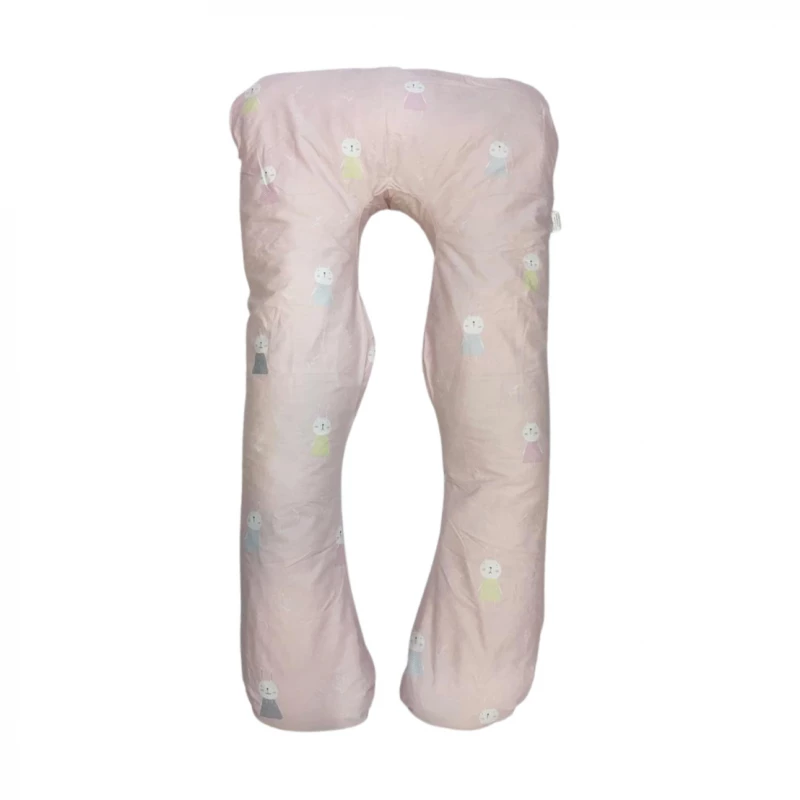 وسادة نوم لدعم جسم المرأة الحامل ، زهري فاتح