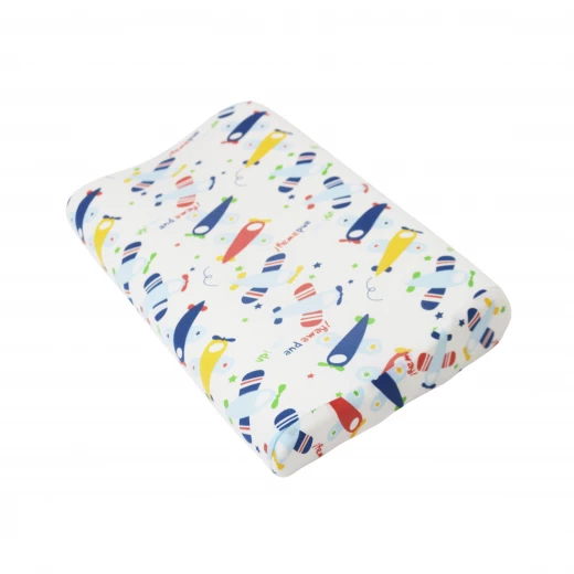Memory Foam Contour Pillow for Baby Printed Orthopedic Pillow, White Memory Foam Contour Pillow for Baby Printed Orthopedic Pillow, White