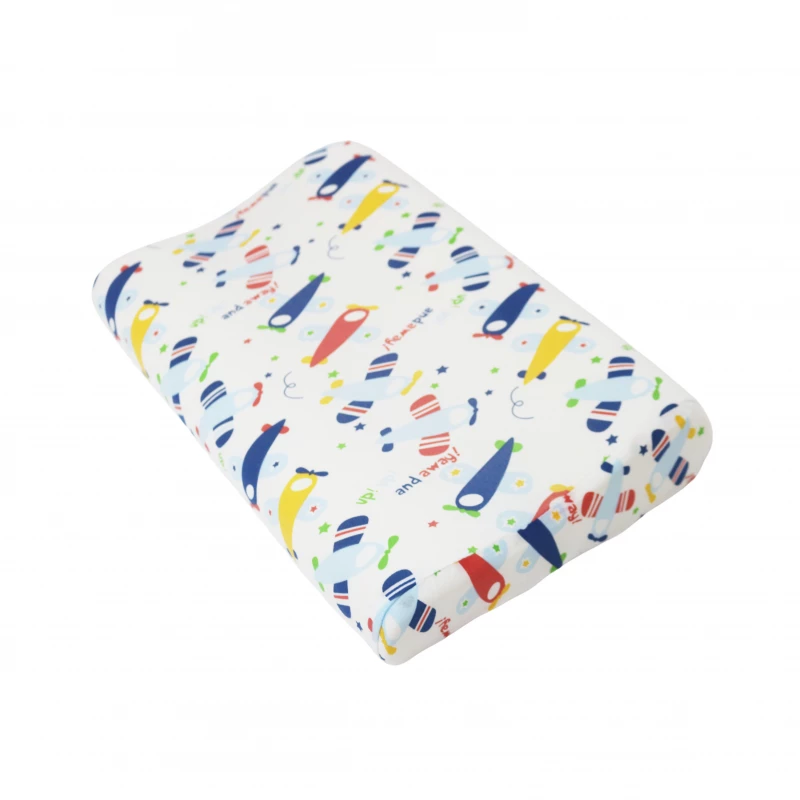 Memory Foam Contour Pillow for Baby Printed Orthopedic Pillow, White