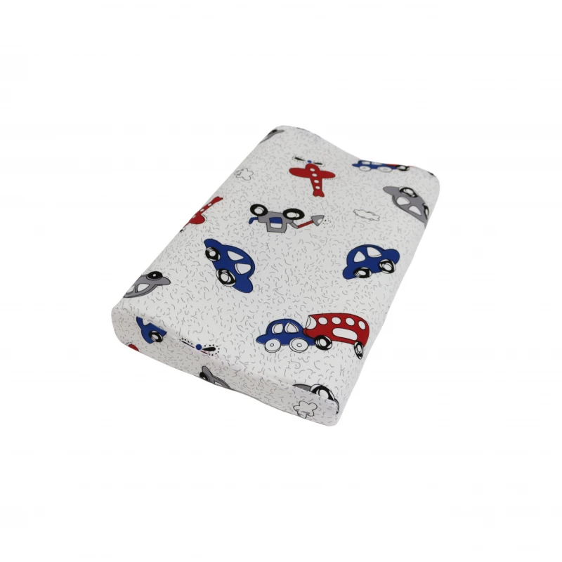 Memory Foam Contour Pillow for Baby Printed Orthopedic Pillow, Grey & White