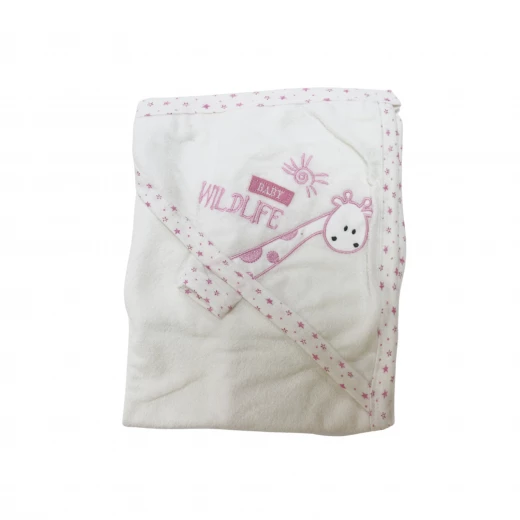 Mini Nana Hooded Towel, Pink Wild Life Mini Nana Hooded Towel, Pink Wild Life
