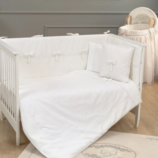 Funna Baby Bed Set 8pcs Premium, White, 70 X 140 cm - فونا بيبي - Image 4