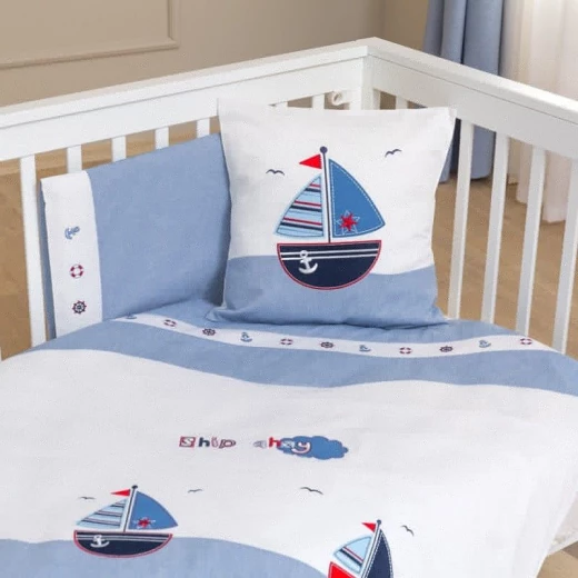 Funna Baby Bed Set 8pcs Marine, 70x140 cm, Blue - فونا بيبي - Image 4