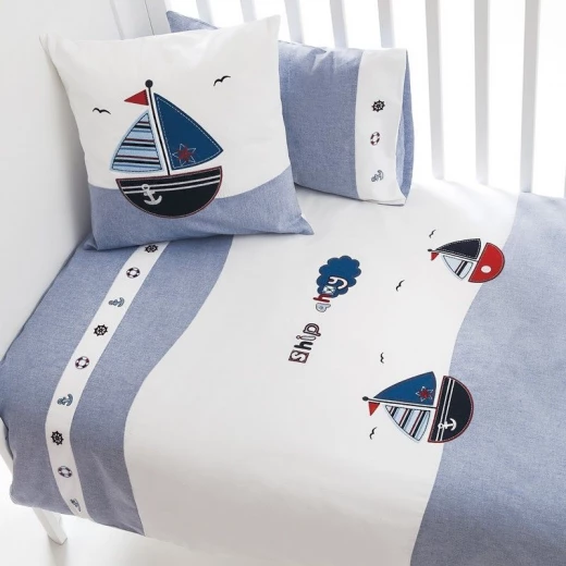 Funna Baby Bed Set 8pcs Marine, 70x140 cm, Blue - فونا بيبي - Image 3