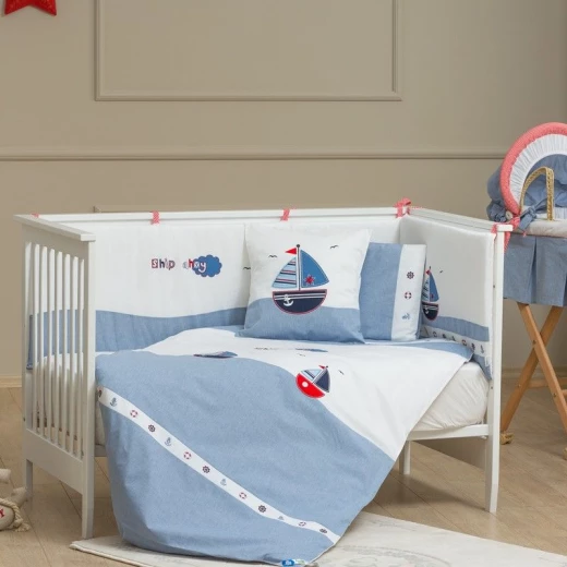 Funna Baby Bed Set 8pcs Marine, 70x140 cm, Blue Funna Baby Bed Set 8pcs Marine, 70x140 cm, Blue