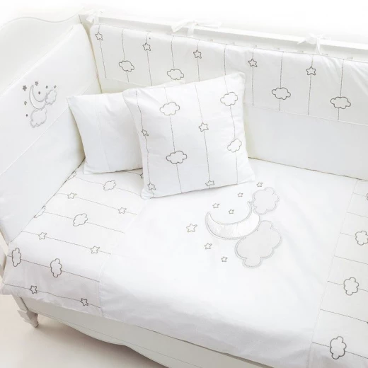 Funna Baby Bed Set 8pcs Luna Chic, 70x140 cm, Silver - فونا بيبي - Image 4