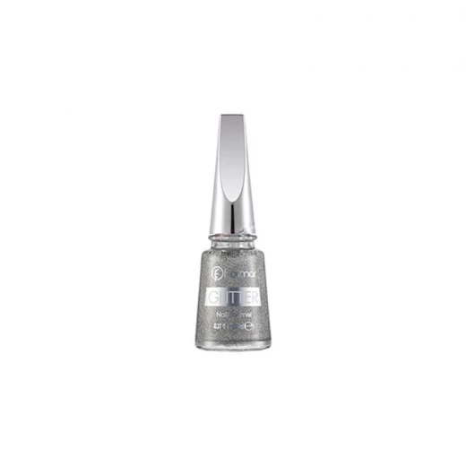 Flormar Glitter Nail Enamel Gl14 holographic Silver Flormar Glitter Nail Enamel Gl14 holographic Silver