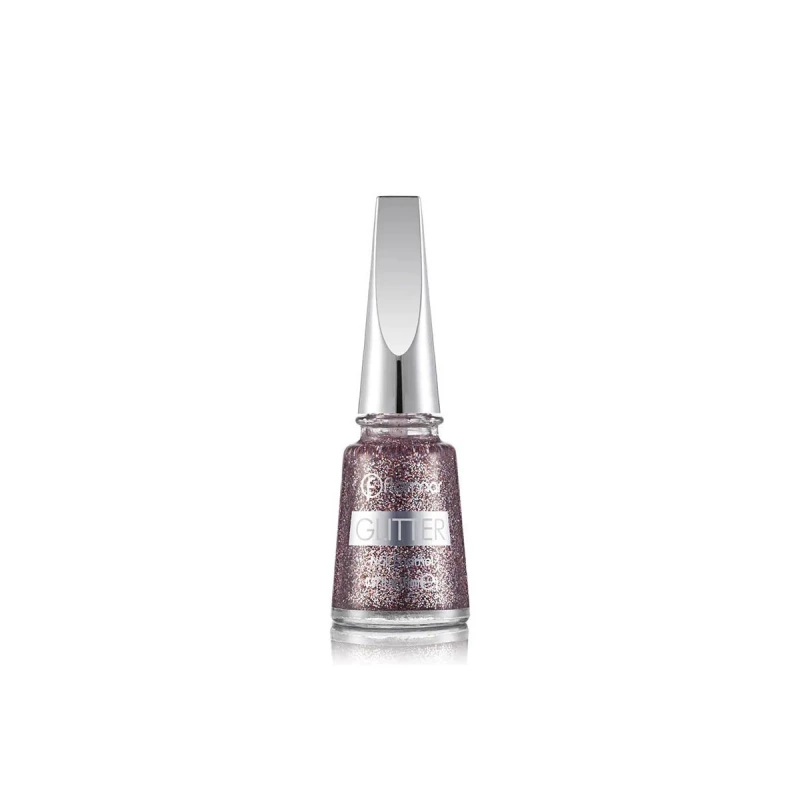 Flormar Glitter Nail Enamel GL15 Red In Silver 11ml - فلورمار