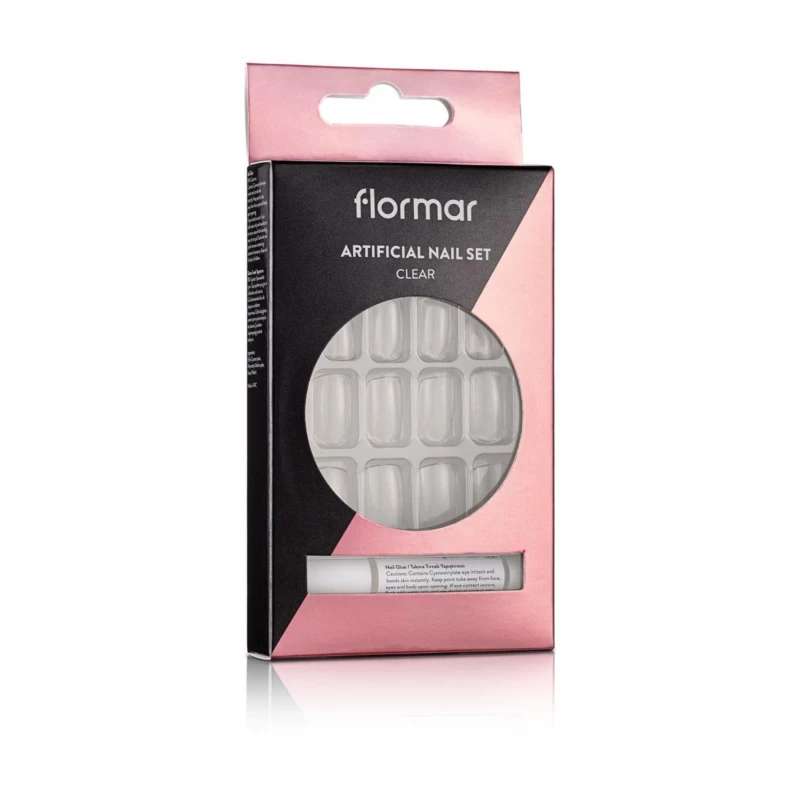 Flormar Transparent Fake Nail Set - Artificial Nail Set Clear - فلورمار