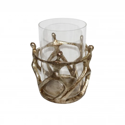 Circle Candle Holder Decoration Piece - Brow Gold