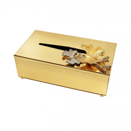 Golden Box for Tissues and Decoration