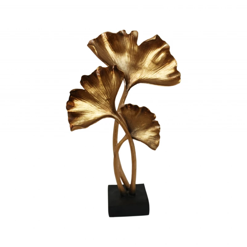 Plant Leaf Home Décor Piece, Gold