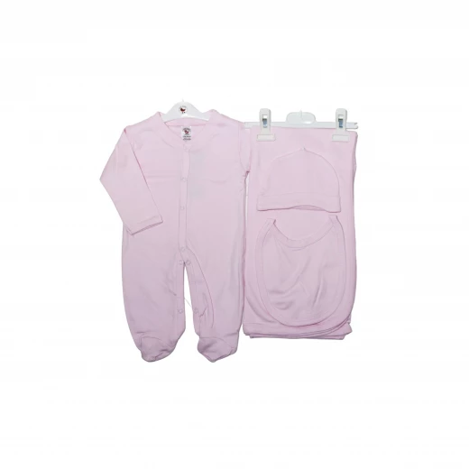 4 pieces Clothing Set for 0-3 months - Pink