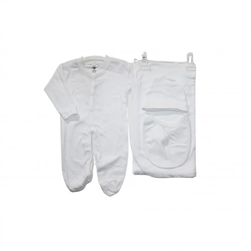 4 pieces Clothing Set for 0-3 months - White