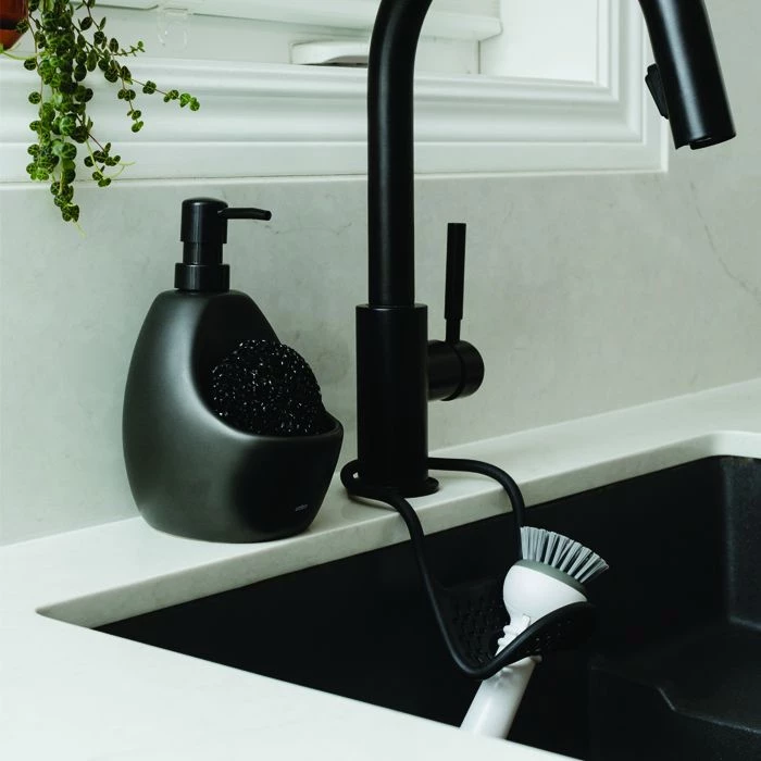 Umbra Joey Soap Dispenser With Sponge Caddy, Black - أومبرا