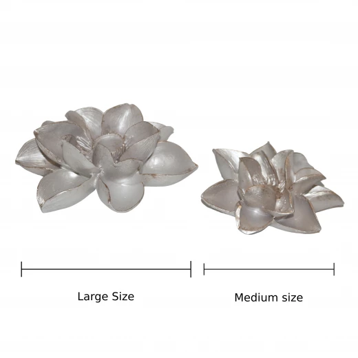 White Candle Holder in Flower Shape - Large - Image 2