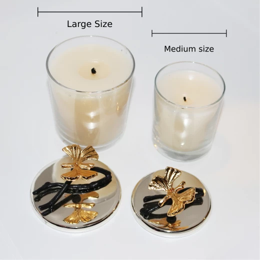 White Scented Candle with Silver Coated Cover, Small - Image 2