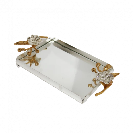 Set of Small Tray with 2 Gold Containers - Image 2
