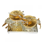 Set of Small Tray with 2 Gold Containers