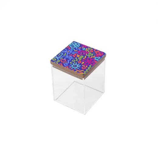 KHCF Plexi Box with a Wooden Top Cover Designed with Kid's Drawings or Positive Words