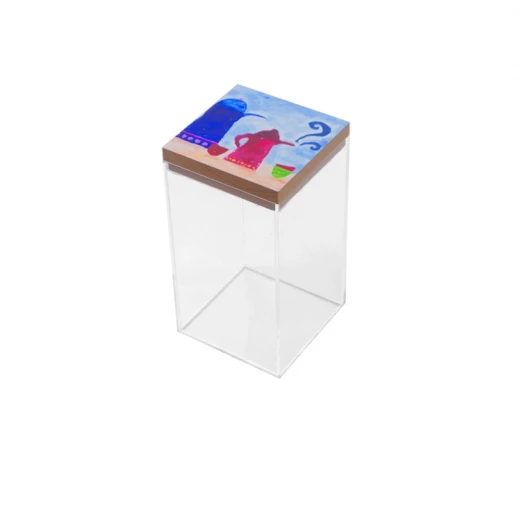 KHCF Plexi Box With a Wooden Top Cover Designed with Kid's Drawings or Positive Words KHCF Plexi Box With a Wooden Top Cover Designed with Kid's Drawings or Positive Words