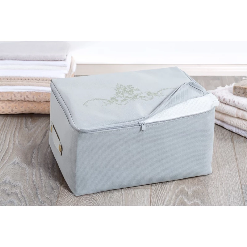 Madame Coco - Flower Printed Storage Bag, Stone - مدام كوكو