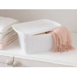 Madame Coco - Densy Box With Lid 8 lt, Soft Ecru - مدام كوكو