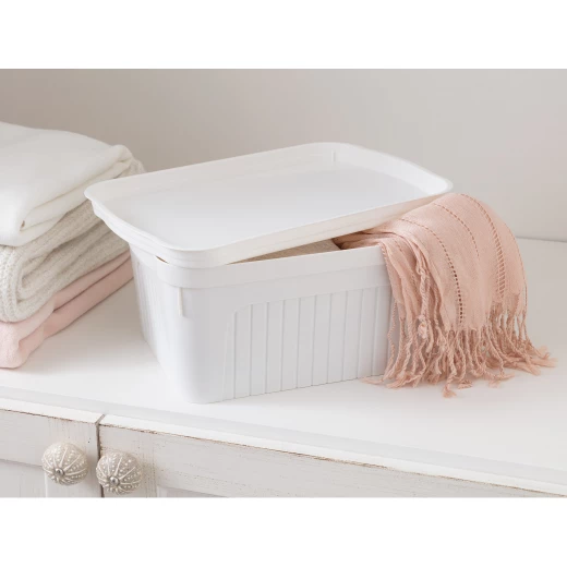 Madame Coco - Densy Box With Lid 8 lt, Soft Ecru Madame Coco - Densy Box With Lid 8 lt, Soft Ecru
