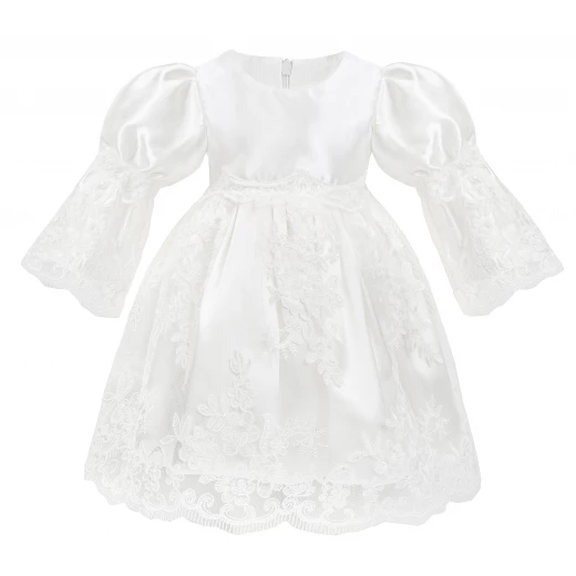 Little Princess 4 pieces Long Sleeves Dress Set for 3-6 months Girl, White - Image 4