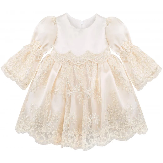 Little Princess 4 pieces Dress Set for 3-6 months Girl, Beige - Image 5