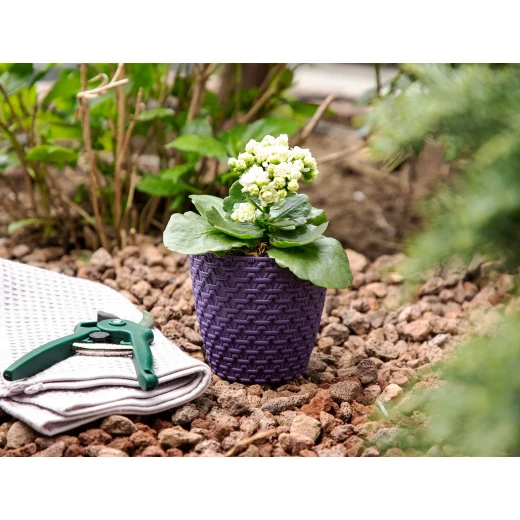 Madame Coco - Knitted Patterned Flower Pot Small, Purple Madame Coco - Knitted Patterned Flower Pot Small, Purple