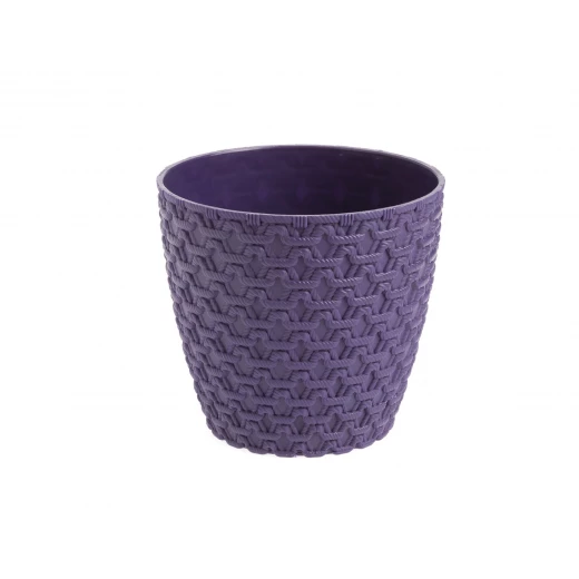 Madame Coco - Knitted Patterned Flower Pot Small, Purple - مدام كوكو - Image 3