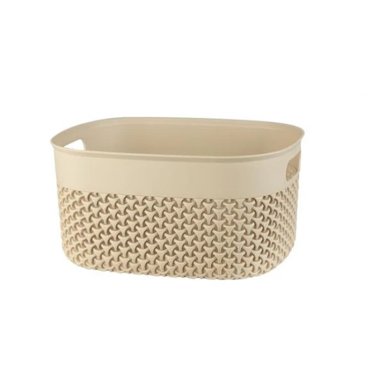 Madame Coco - Curvy Knitting Pattern Big Basket, Soft Beige - مدام كوكو - Image 2